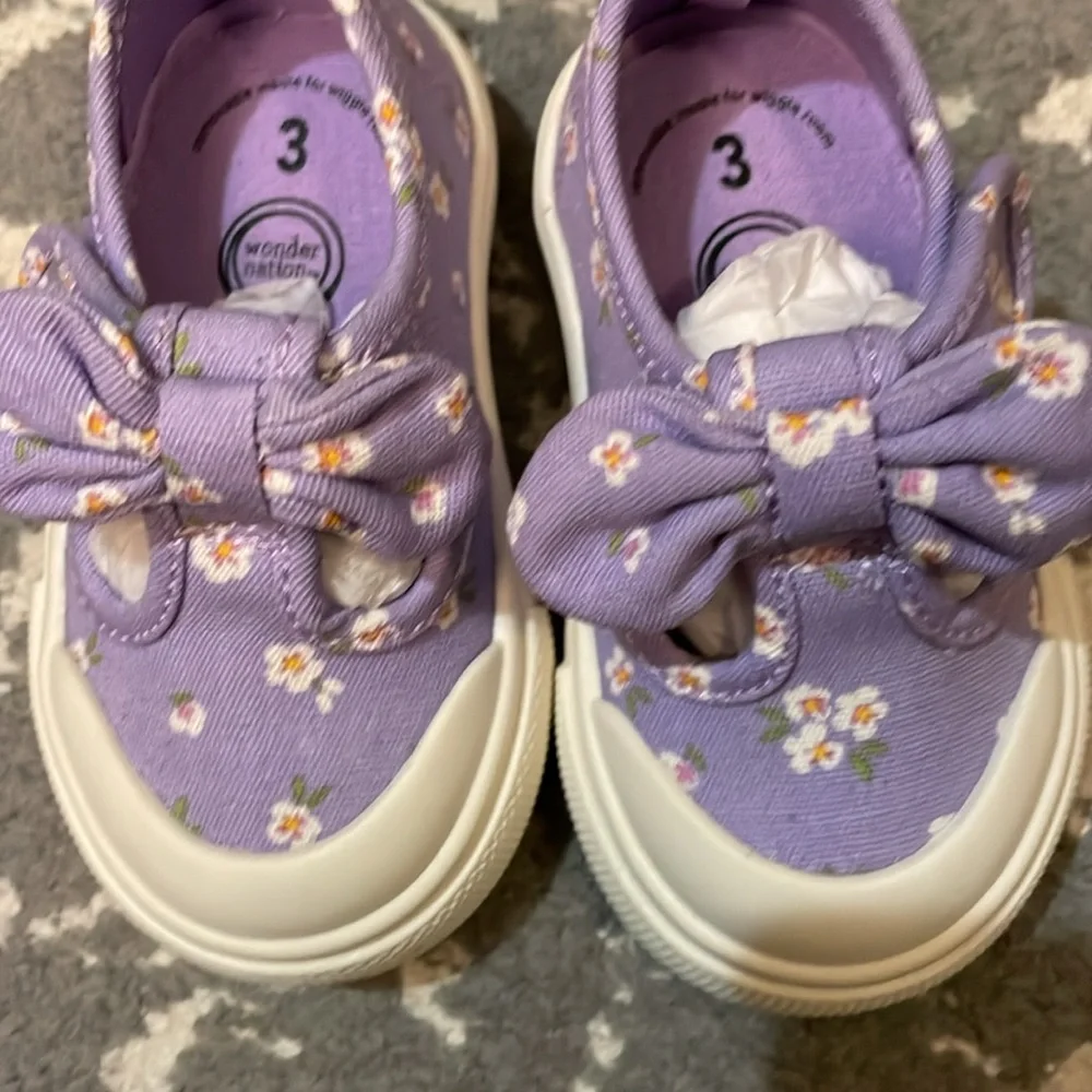 Baby size 3 purple Velcro strap shoes